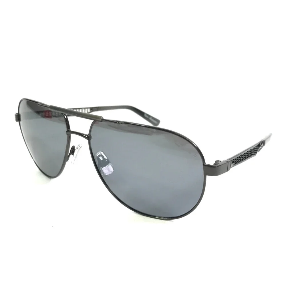 Tonino Lamborghini Sunglasses TL330S02 Gunmetal Aviator w/ Gray Polarized Lenses
